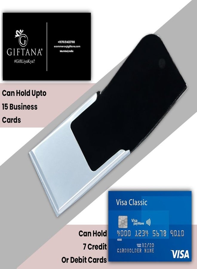 Giftana حامل بطاقات العمل/الزيارة/الخصم/الائتمان من جيفتانا للرجال والنساء، حامل بطاقات جيب رفيع من الفولاذ مع إغلاق مغناطيسي، هدايا أعياد الميلاد، هدية للشركات للموظفين - أخضر - Image 3